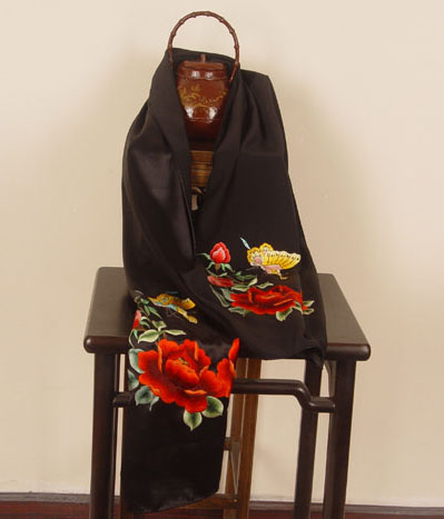四川礼品，真丝绣花披肩