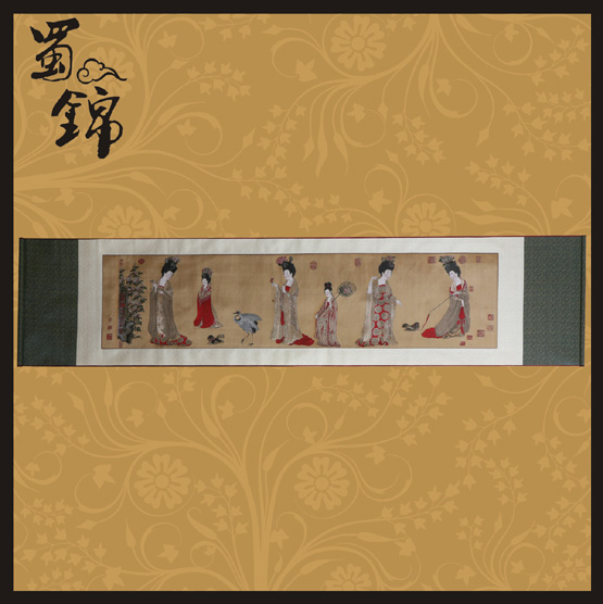 簪花侍女图蜀锦 簪花侍女图蜀锦